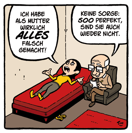 Cartoon Mutter Erziehung Elternschaft Psychiater