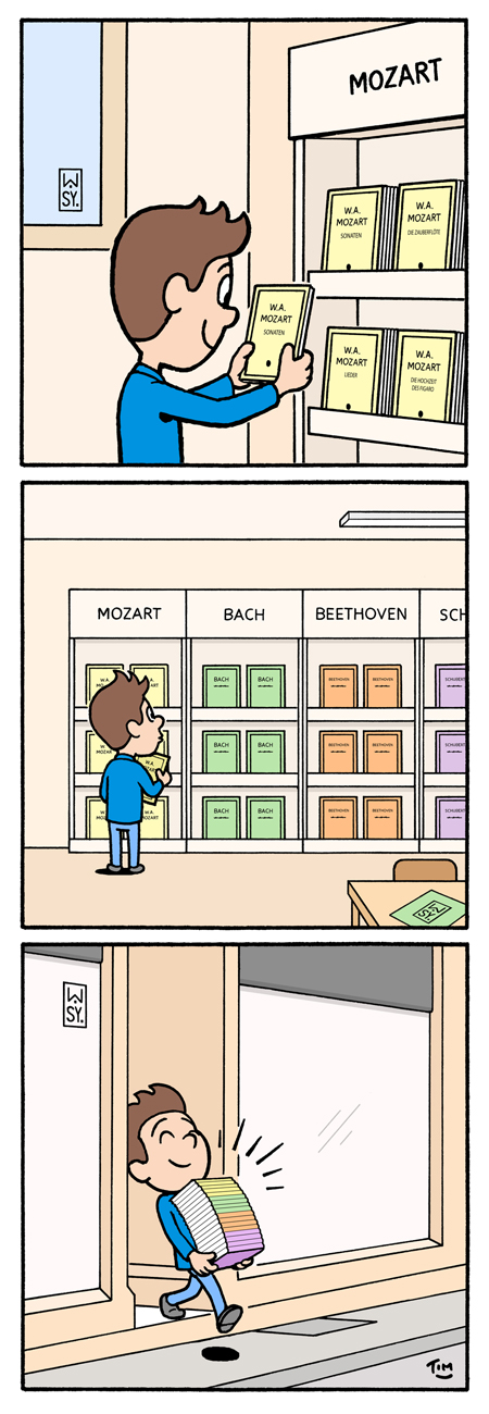 Comicstrip Musik Musiker Musikgeschäft