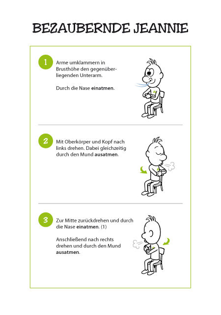 Illustration Atemübung für Broschüre